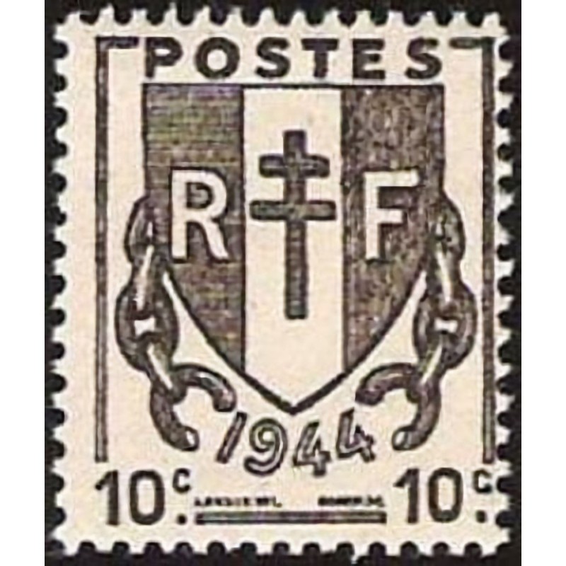 n°670 10c. chaînes brisées