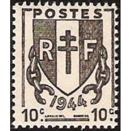 n°670 10c. chaînes brisées