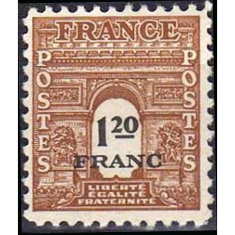 n°707 1F20c. Arc de triomphe 1944