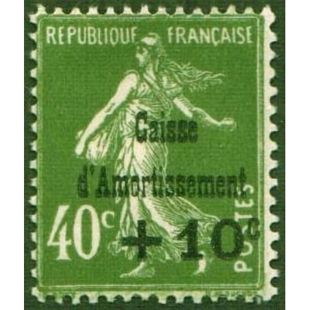 n°253 +10c sur 40 Semeuse camée caisse d'amortissement
