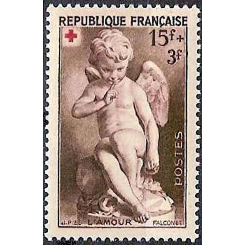 n°877 15F+3F. Croix rouge 1950