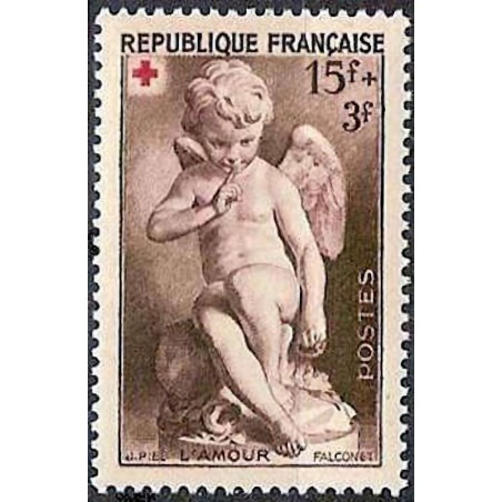 n°877 15F+3F. Croix rouge 1950