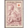 n°1048 12F+3F. Croix rouge 1955