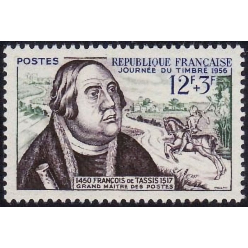 n°1054 12F+3F. Journée du timbre 1956
