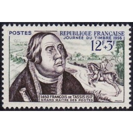 n°1054 12F+3F. Journée du timbre 1956